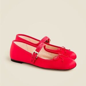 J. Crew Red Satin Mary Janes - Size 9